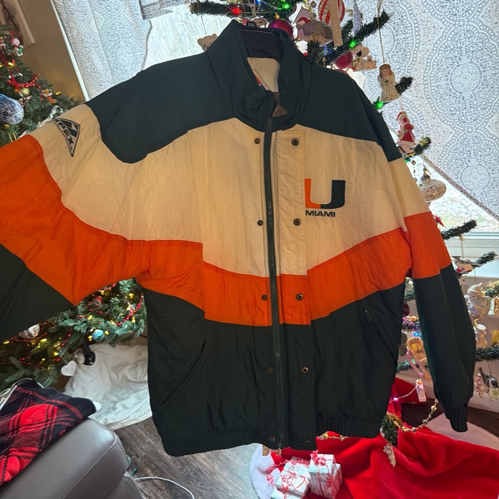 Miami Varsity Bomber Jacket - Black, Orange, White